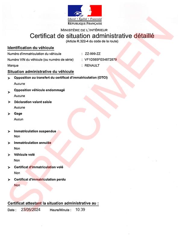 certificat de situation administrative détaillé